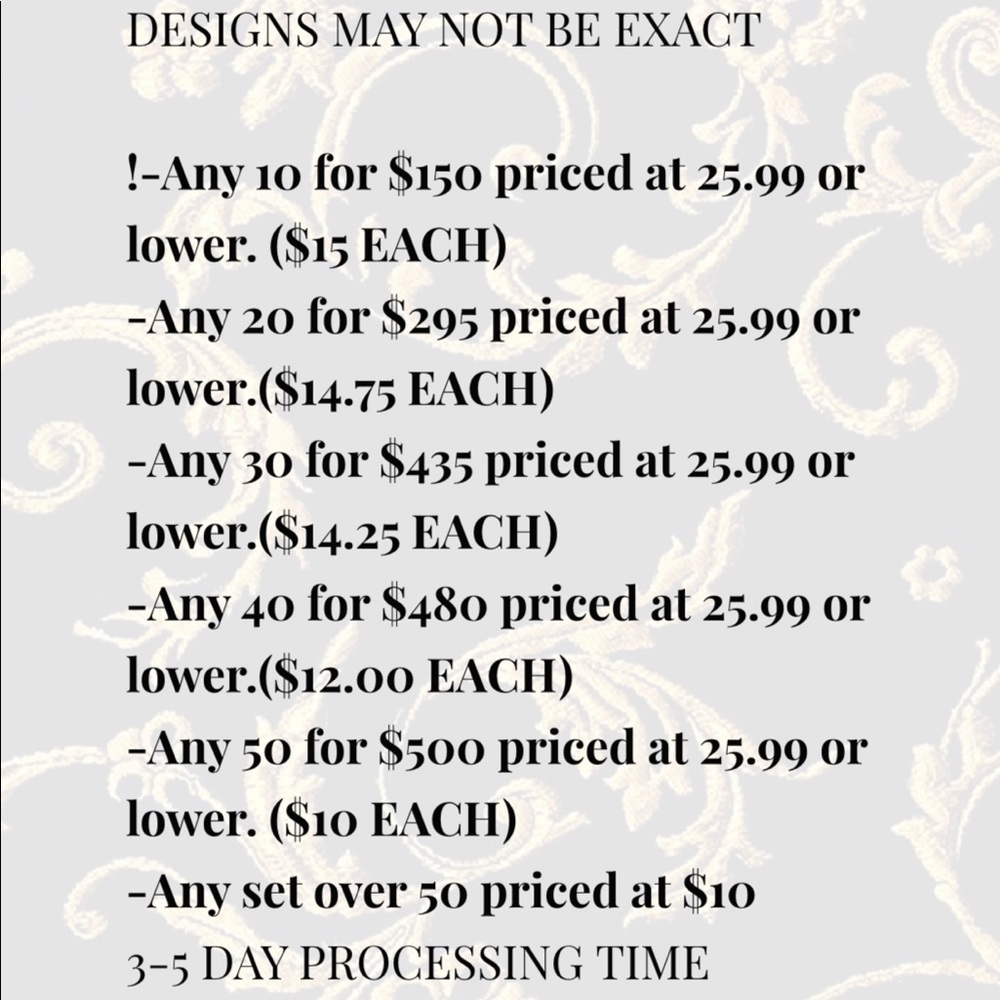 Wholesale prices for the rest of 2019